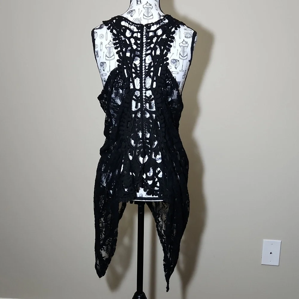 Daytrip Black High Low Lightweight Vest Women's Large - Picture 2 of 16